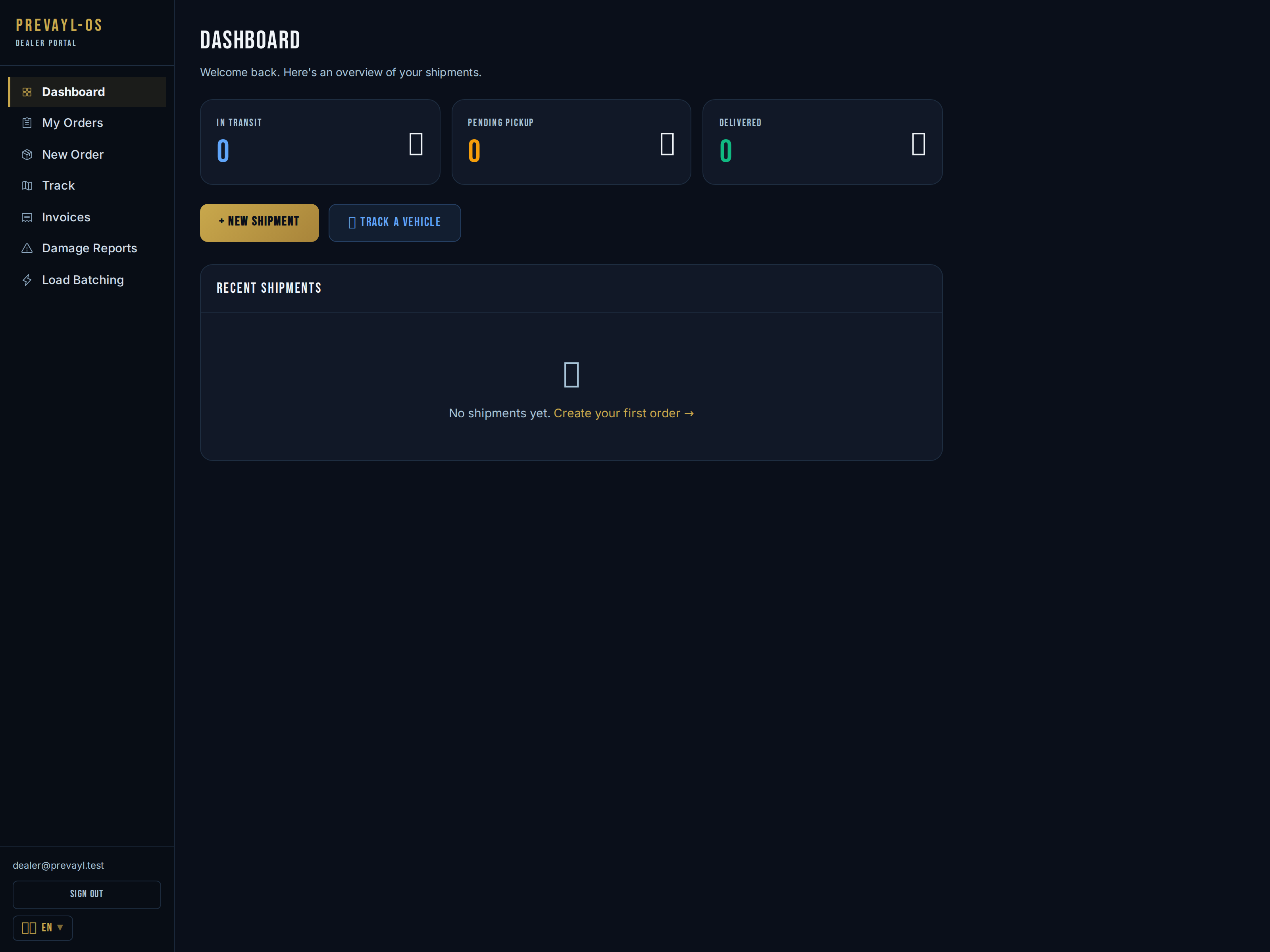 Dealer Portal screenshot
